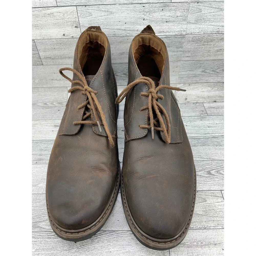 Clarks Signature Men Dark Brown Leather Chukka Ankle Boots 261833807110 Size 12M